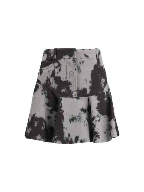 FENDI Fendi Women Denim Miniskirt With Animalier Motif