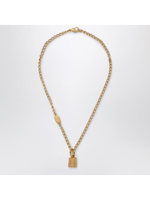 Balenciaga Nano Necklace In Gold Brass Women