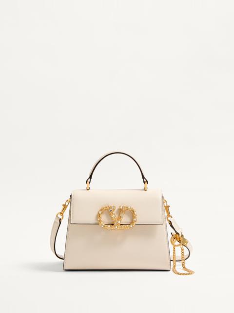Valentino VALENTINO GARAVANI VSLING SMALL HANDBAG IN GRAINY CALFSKIN WITH JEWEL LOGO