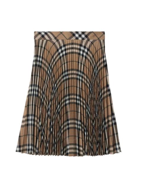 Burberry Giu Checked Wool Skirt