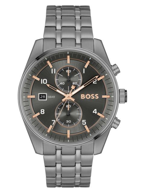BOSS BOSS Skytraveller Chronograph Bracelet Watch, 41mm in Gray at Nordstrom
