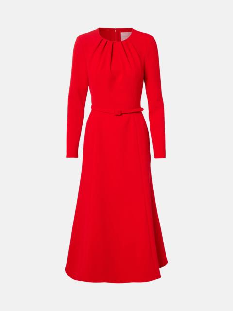 CAROLINA HERRERA Belted crêpe midi dress