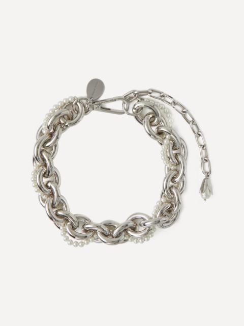 Simone Rocha Pearl Embellished Chain Choker Necklace