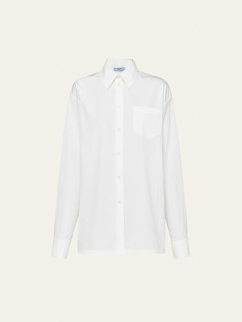 Prada Poplin ave Cufflink Blouse
