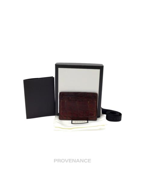 GUCCI Gucci Card Holder Wallet - Crocodile Leather