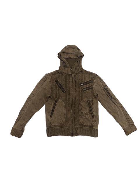 BEAMS PLUS 🇯🇵Beams Multipocket Hoodie Knit Faded Brown