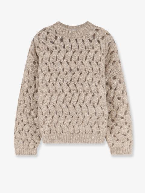 Brunello Cucinelli Brunello Cucinelli Perforated Sweater With Micro Sequins