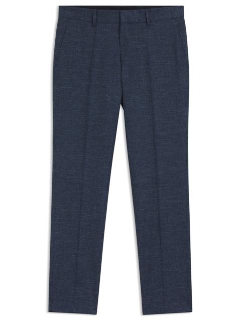 BOSS SLIM-FIT TROUSERS IN PATTERNED STRETCH FABRIC