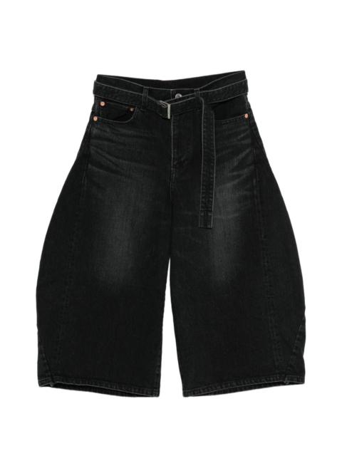 sacai Sacai Women Denim Bermuda Shorts