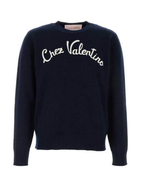 Valentino Valentino Garavani Men Navy Blue Wool Sweater