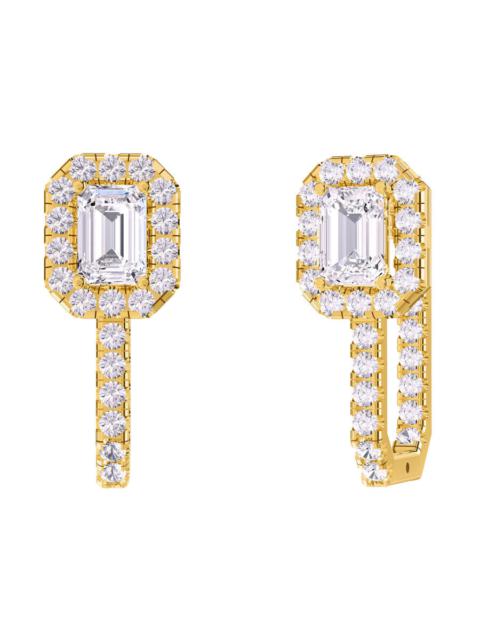 Other Designers Diamond2Deal 14k Yellow Gold 3.20 Ct Radiant Cut Lab Grown Diamond Hoop Earrings VVS-VS, E-F