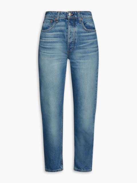 rag & bone Nina cropped faded high-rise slim-leg jeans