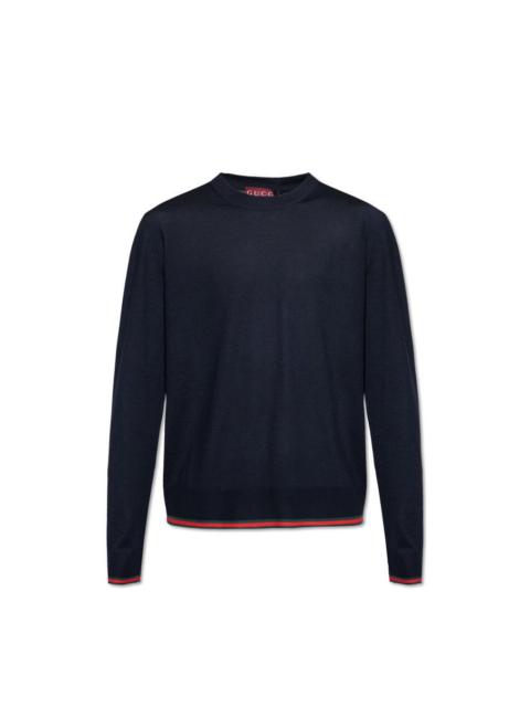 GUCCI GUCCI Navy Blue Wool Sweater New & Authentic (Men's size:XL;