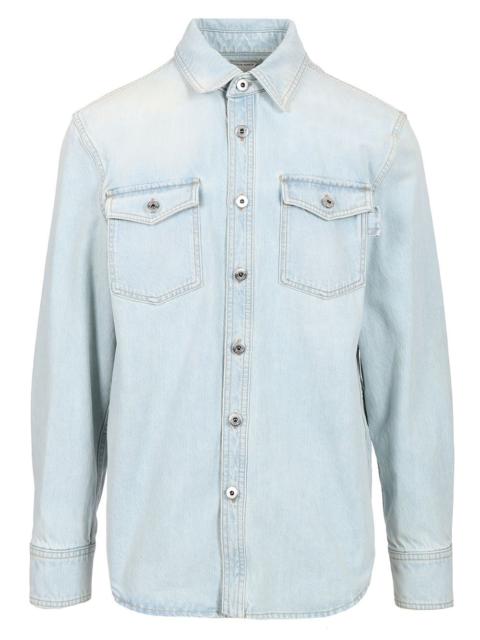 Bottega Veneta Extra Bleach Wash Denim Shirt Shirts Light Blue