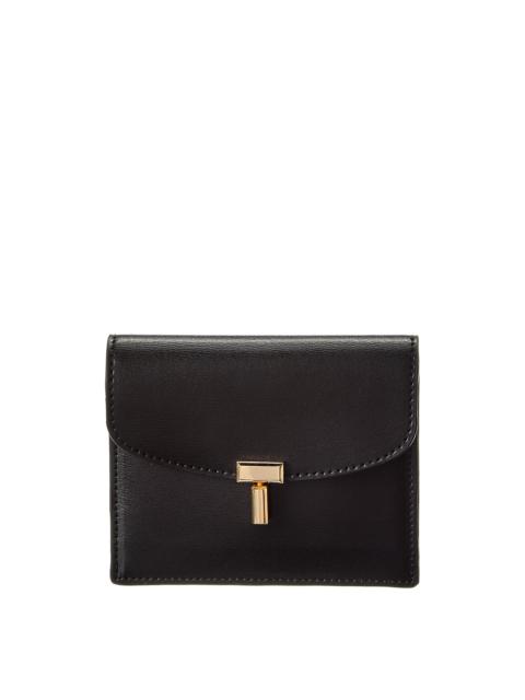 TOTEME TOTEME T-Lock Fold-Over Small Leather Card Case