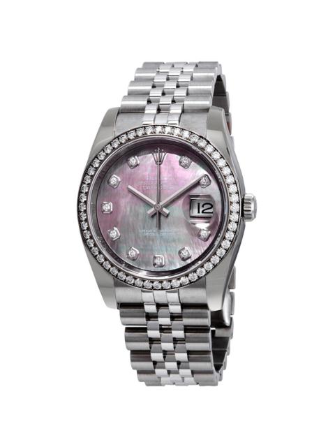 ROLEX Rolex Oyster Perpetual Datejust 36 Black Mother of Pearl Dial Stainless Steel Jubilee Bracelet Autom