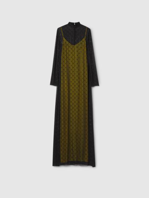 GUCCI Embroidered light silk georgette dress