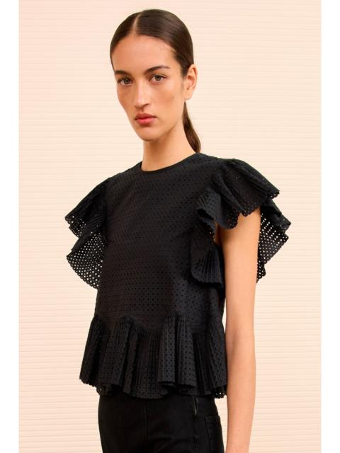 ULLA JOHNSON Veasna Flutter Sleeve Top