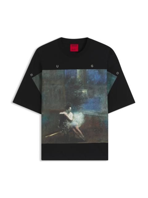 HUGO HUGO X APOH OVERSIZE-FIT COTTON T-SHIRT WITH BALLERINA ARTWORK