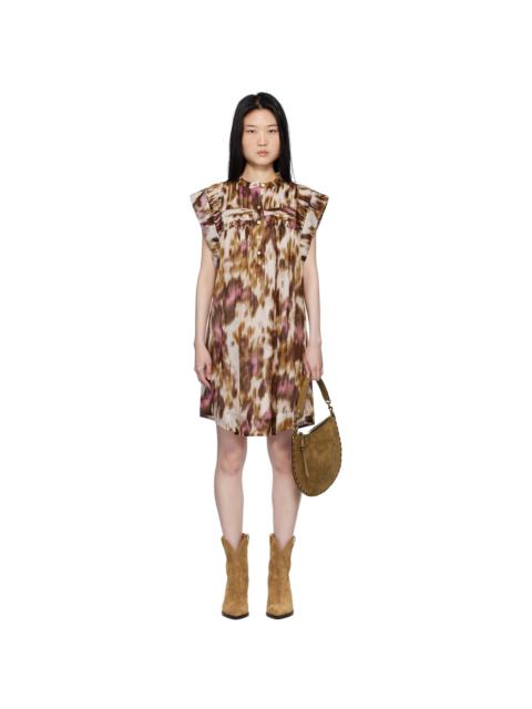 Isabel Marant Étoile Off-White & Tan Leazali Minidress