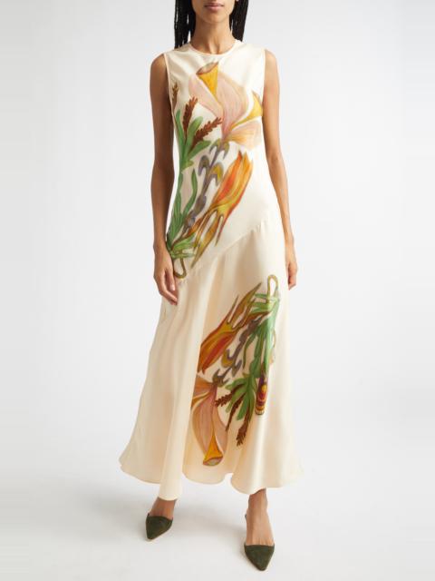 ULLA JOHNSON Ulla Johnson Gaea Botanical Silk Midi Dress in Inner Nature at Nordstrom