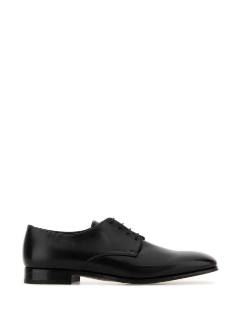Prada Prada Men Black Ovine Leather Lace-Up Shoes