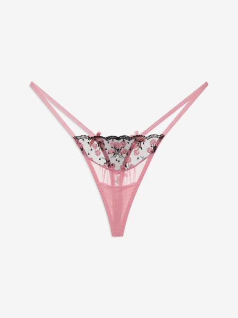 For Love & Lemons Rose Cluster Thong Panty