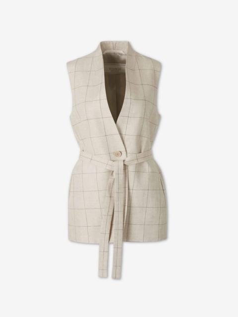 PESERICO FITTED LINEN VEST