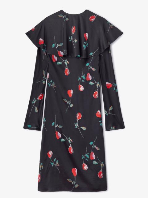 GANNI PRINTED CIRCLE COLLAR MIDI DRESS