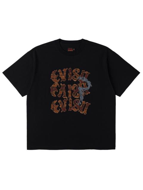 EVISU Distressed Ishigaki Camouflage Applique Logo T-shirt