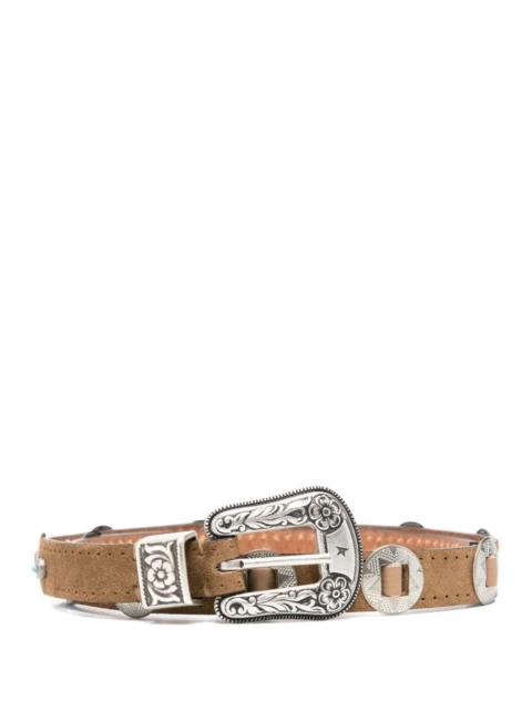 Golden Goose Golden Goose Women Lace Nabuk Thin Belt With Decorative Inlays