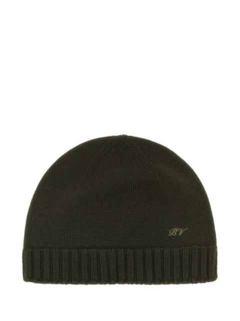 Bottega Veneta Bottega Veneta Men Olive Green Wool Beanie Hat