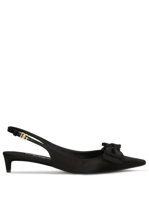 Dolce & Gabbana 30mm Bow detailing slingback pumps