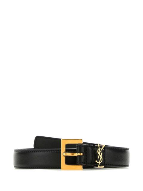 SAINT LAURENT Saint Laurent Women Black Leather Belt