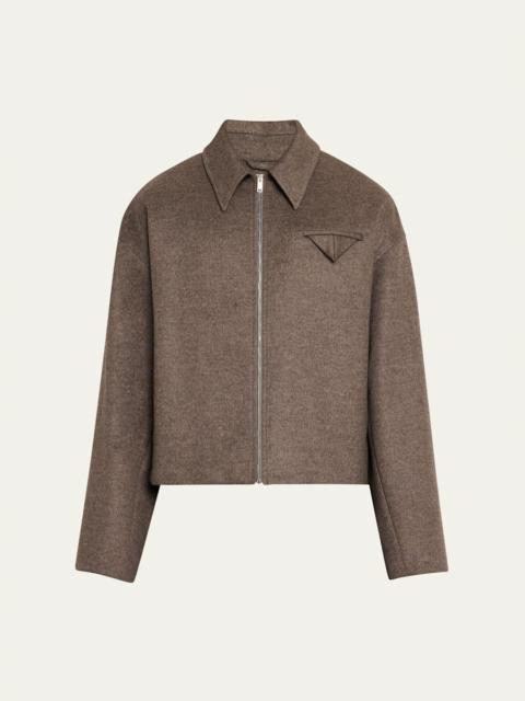 Bottega Veneta Men's Melange Wool-Cashmere Blouson Jacket