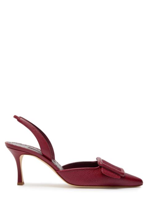 Manolo Blahnik Manolo Blahnik Mayslibi 70 Slingback Leather Pumps