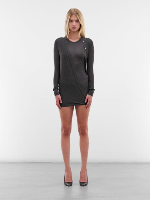 AYA MUSE Gray Eira Silk-Cashmere Dress