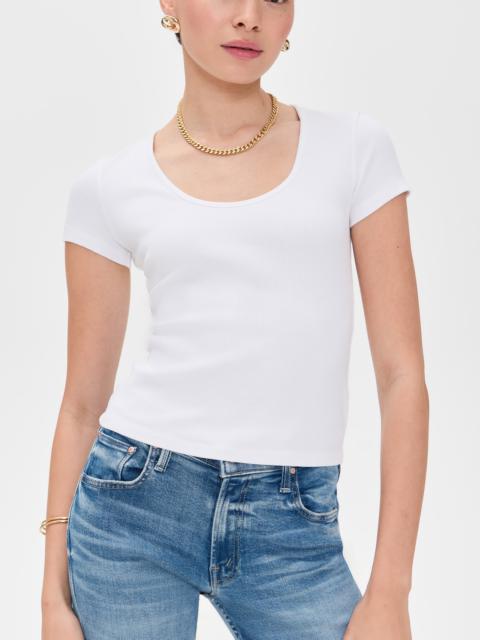 L'AGENCE Brynlee Short Sleeve Scoop Neck Tee