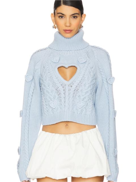 For Love & Lemons Rebecca Heart Sweater