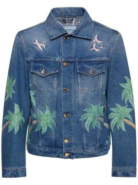 Printed & embroidered denim jacket