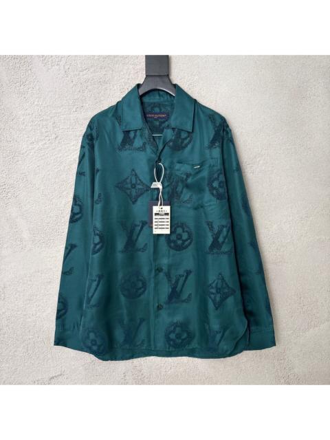 Louis Vuitton Louis Vuitton LV Green Monogram Button-Down Long-Sleeve Jacket Shirt