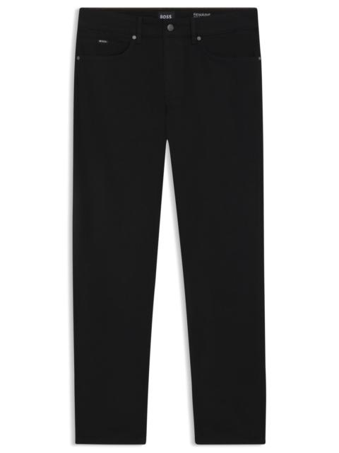 BOSS MAINE REGULAR-FIT JEANS IN BLACK SUPER-SOFT ITALIAN DENIM