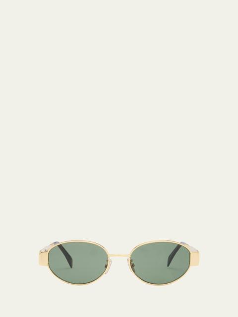 CELINE Men's Triomphe Metal Oval Sunglasses