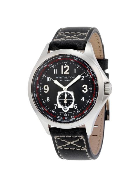 Other Designers Hamilton Khaki Aviation Automatic Black Dial Black Leather Men's Watch H76655733