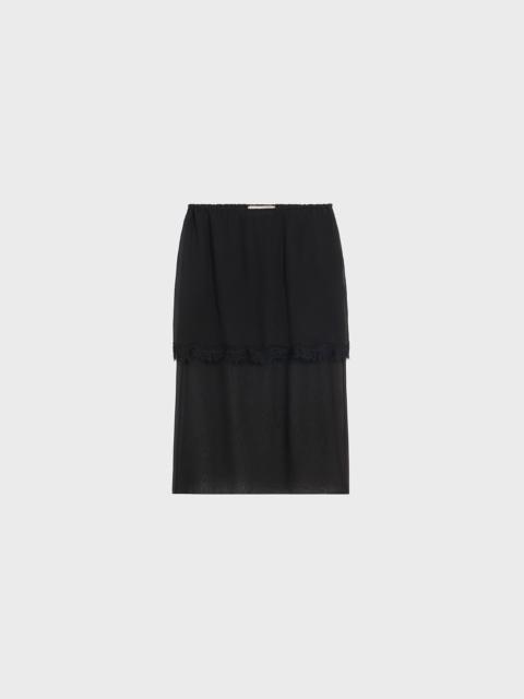 Blumarine GEORGETTE SKIRT WITH LACE FLOUNCE