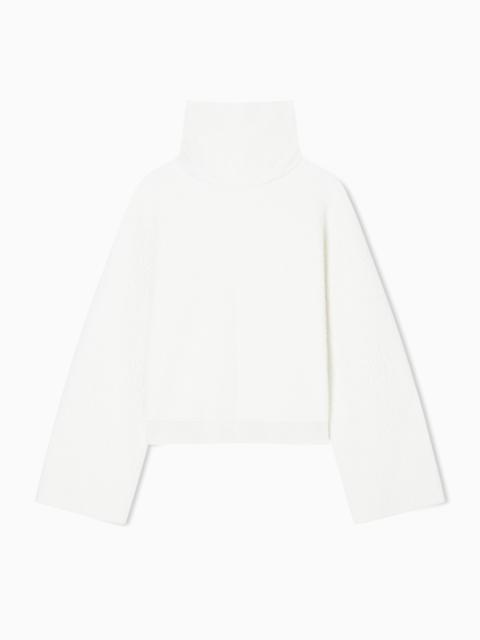 GIORGIO ARMANI VISCOSE, CASHMERE AND SILK MOCK-NECK JUMPER