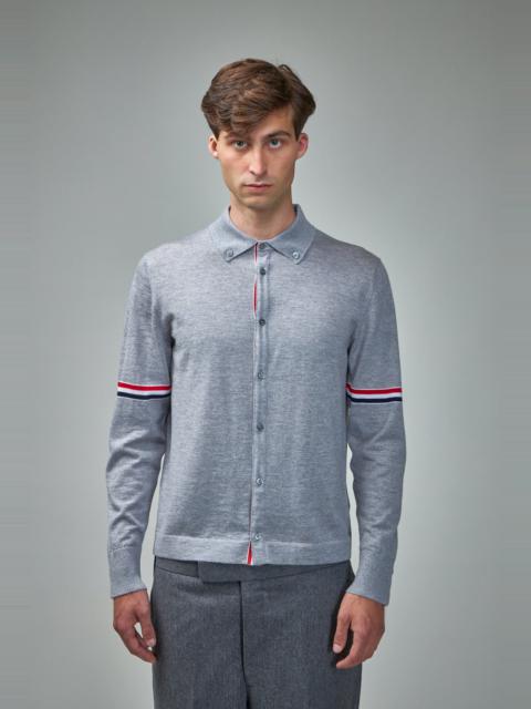 Thom Browne Jersey Stitch Button Down Long Sleeve Shirt