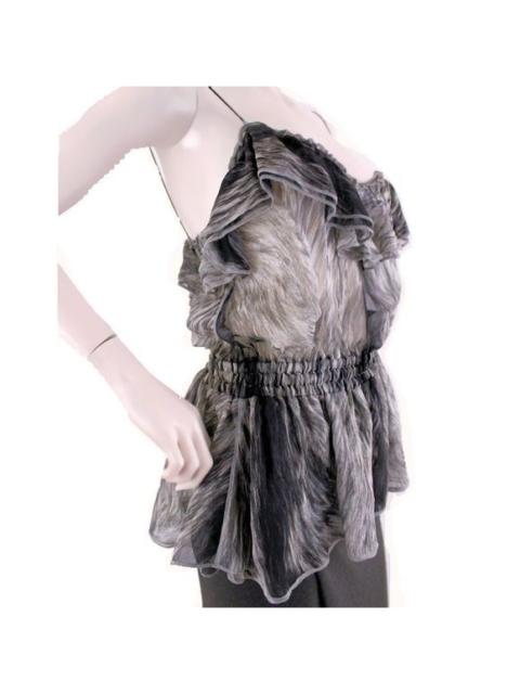 Dolce & Gabbana Vintage DOLCE & GABBANA Printed Silk Camisole Top w/Ruffles 2008 Fall NWT