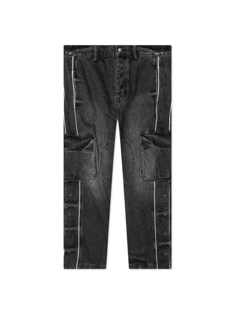 NAHMIAS DENIM TRACK LOGO CARGO PANTS - DARK WASH