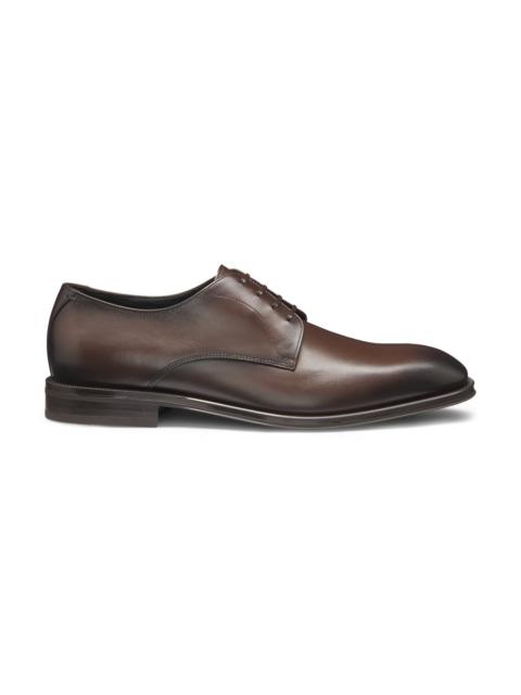 BOSS LEATHER DERBY SHOES WITH STITCHING DETAILS